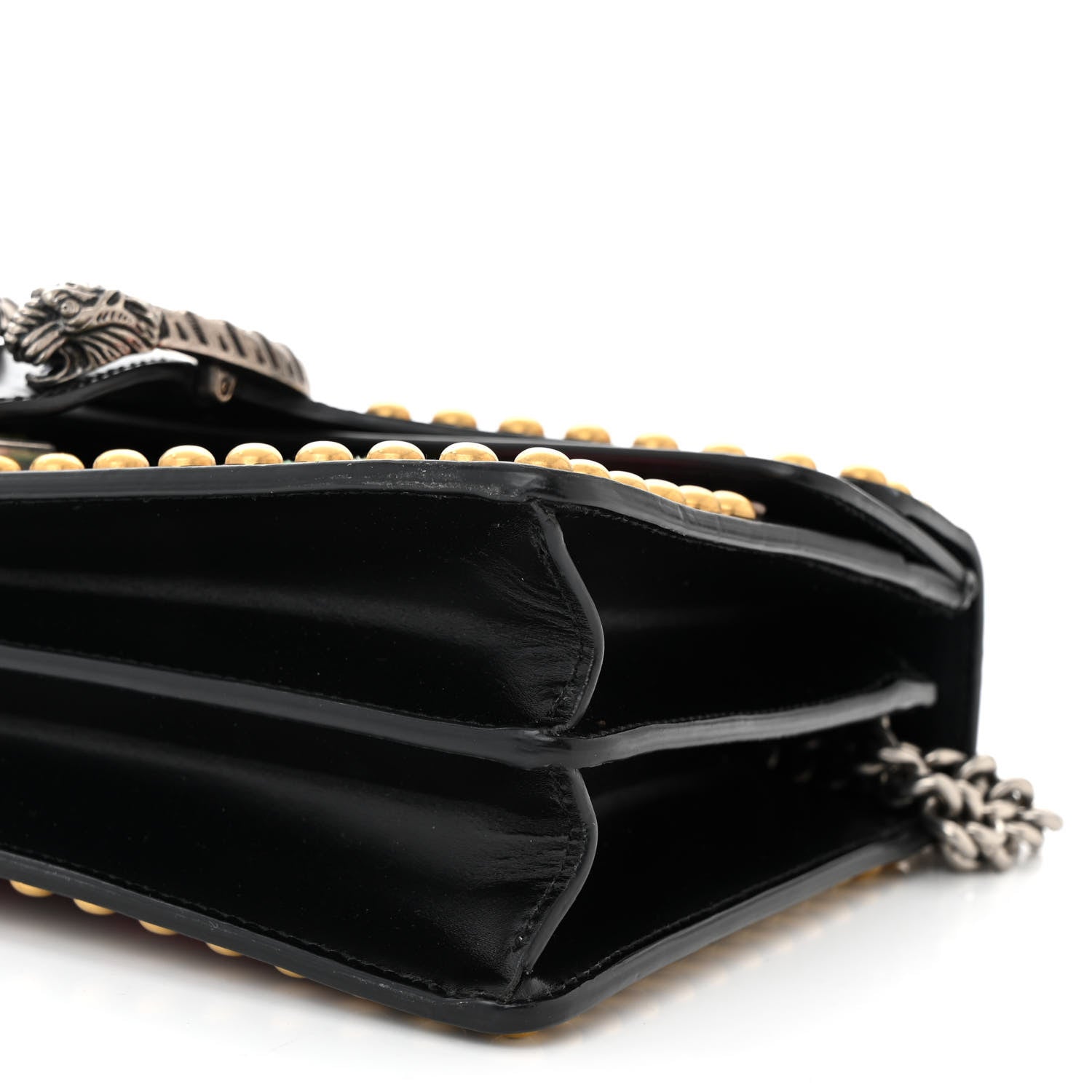 Gucci Calfskin Floral Embroidered Studded Small Dionysus Shoulder Bag Black 11 of 11