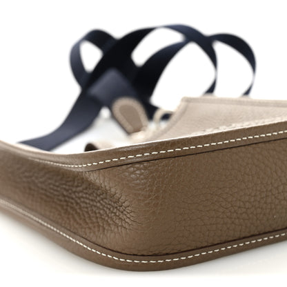 Hermes Taurillon Clemence Amazone Evelyne TPM Etoupe Bleu Indigo 9 of 10