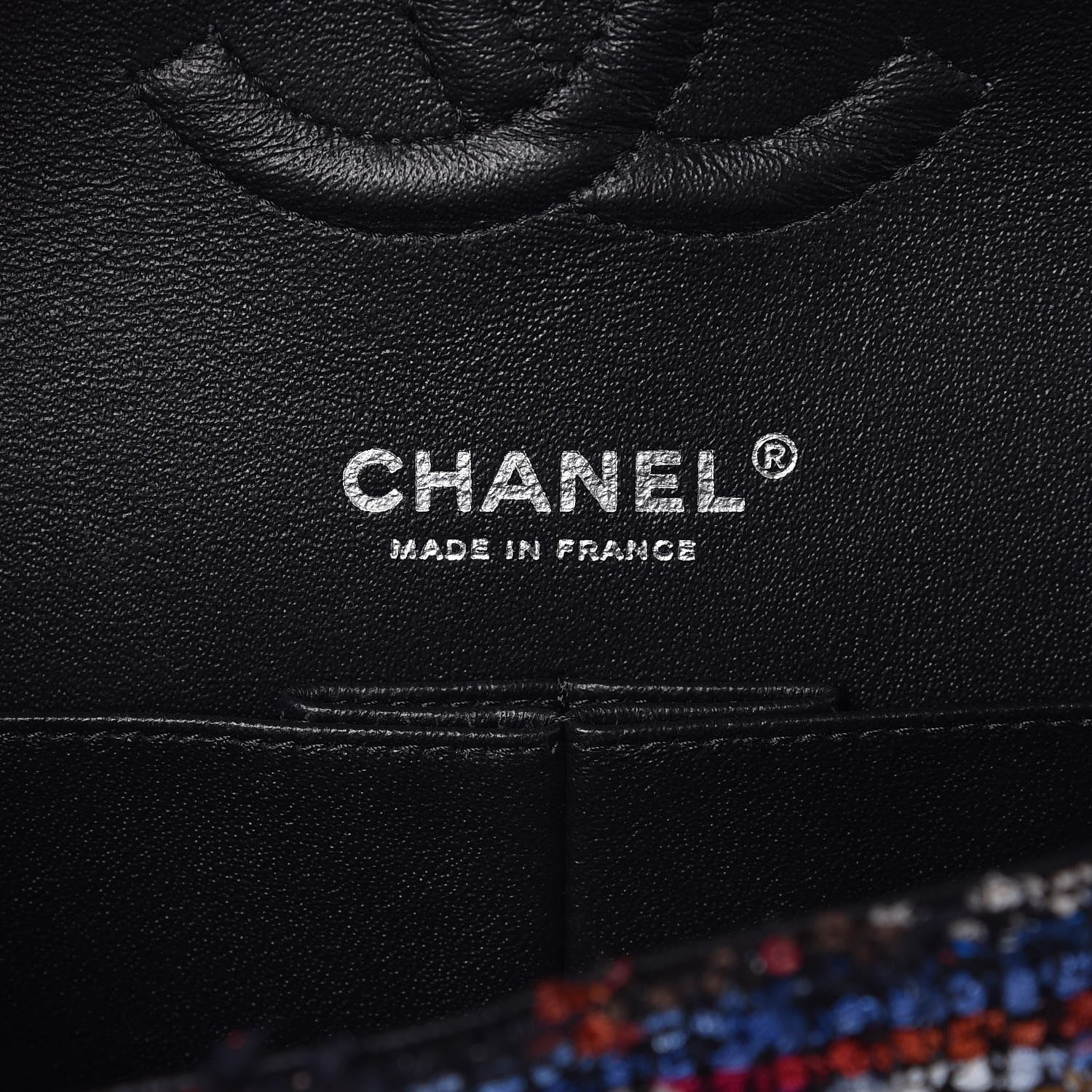 Chanel Tweed Sequin Chevron Quilted Medium Double Flap Multicolor 7 of 9