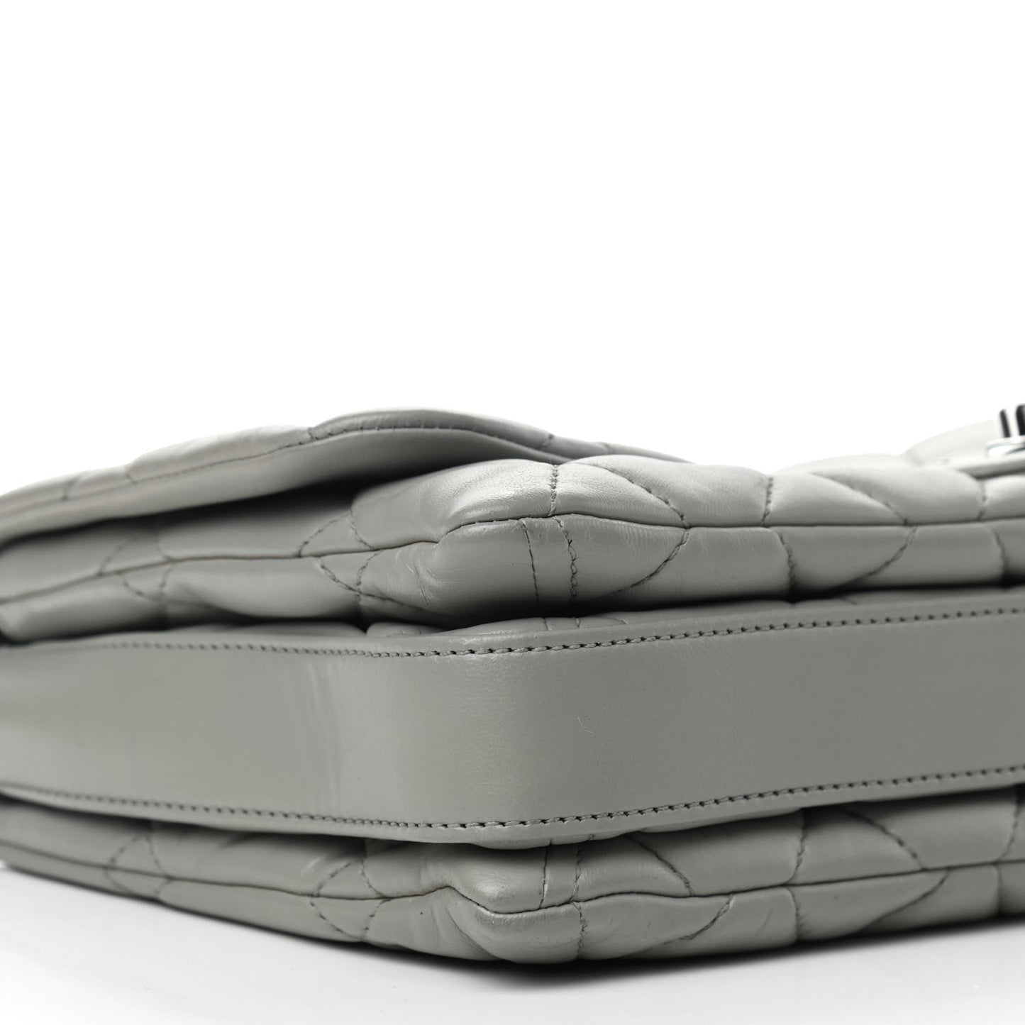 Lambskin Quilted Large Chanel 3 Flap Bag Grey