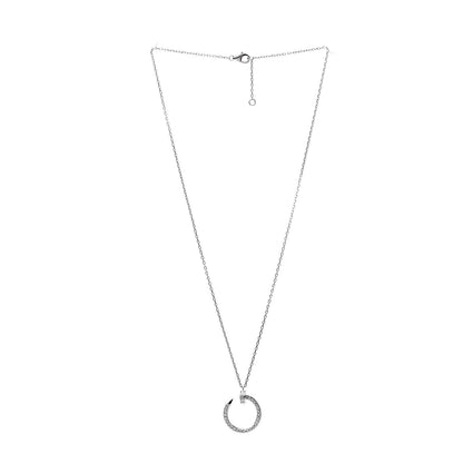 Cartier 18K White Gold Diamond Juste Un Clou Paved Pendant Necklace 3 of 6