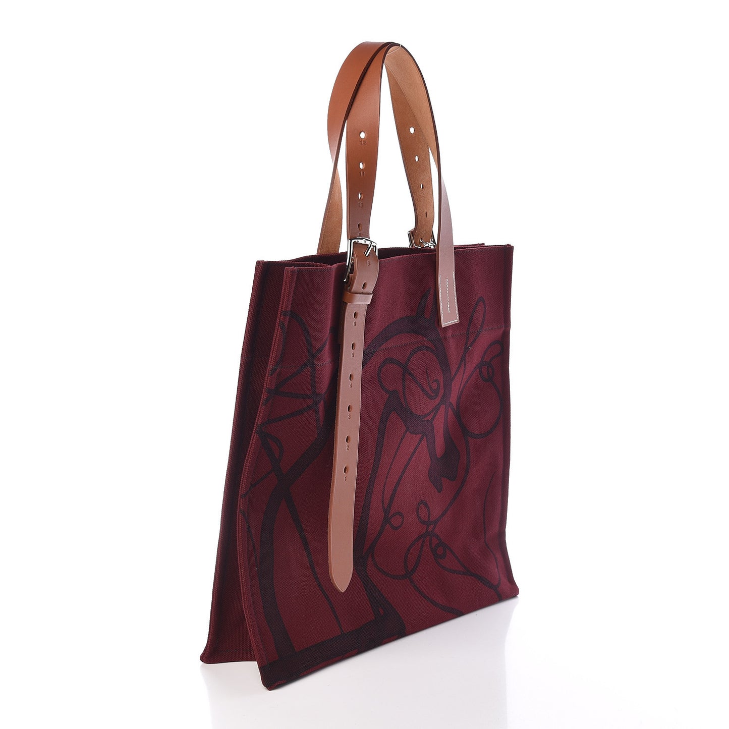 Canvas Calfskin Etriviere Coup De Fouet Shopping Tote