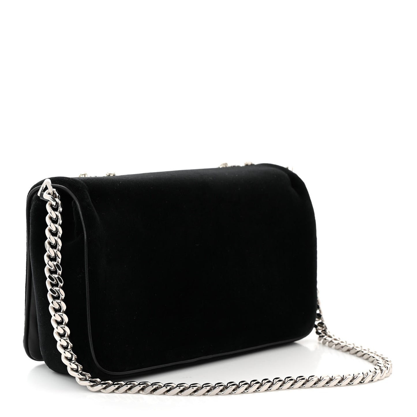 Velvet Crystal Small Lola Bag Black