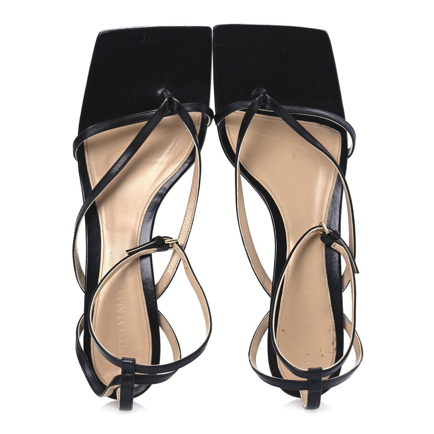 Bottega Veneta Lambskin Stretch Multi Strap 35mm Sandals 41 Black 6 of 14