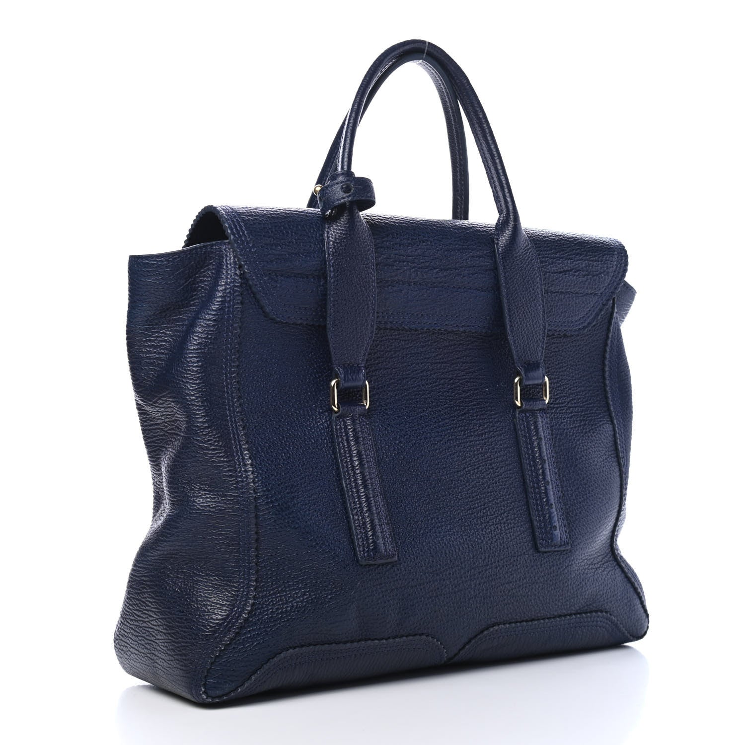 3.1 Phillip Lim Textured Calfskin Large Pashli Satchel Ink 2 of 8