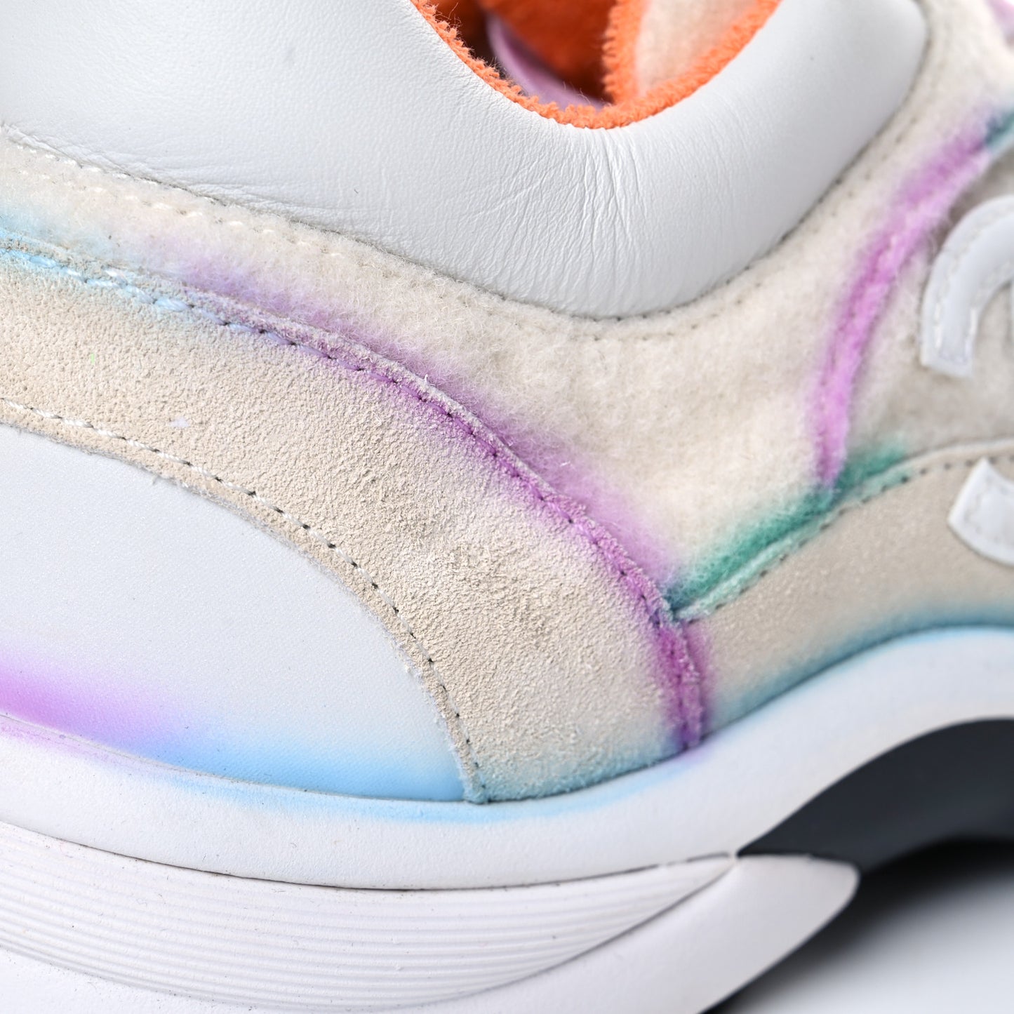 Wool Suede Calfskin CC Sneakers 38 Multicolor