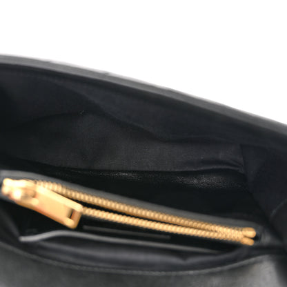 Saint Laurent Sheepskin Matelasse Chevron Monogram Medium College Bag Black 5 of 10