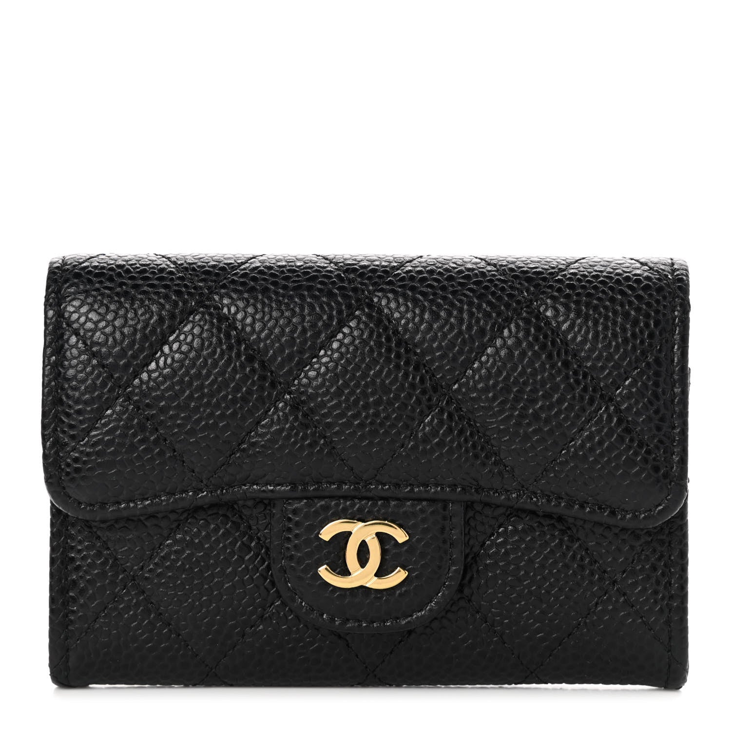 Chanel Caviar Quilted Flap Card Holder Black 1 of 8