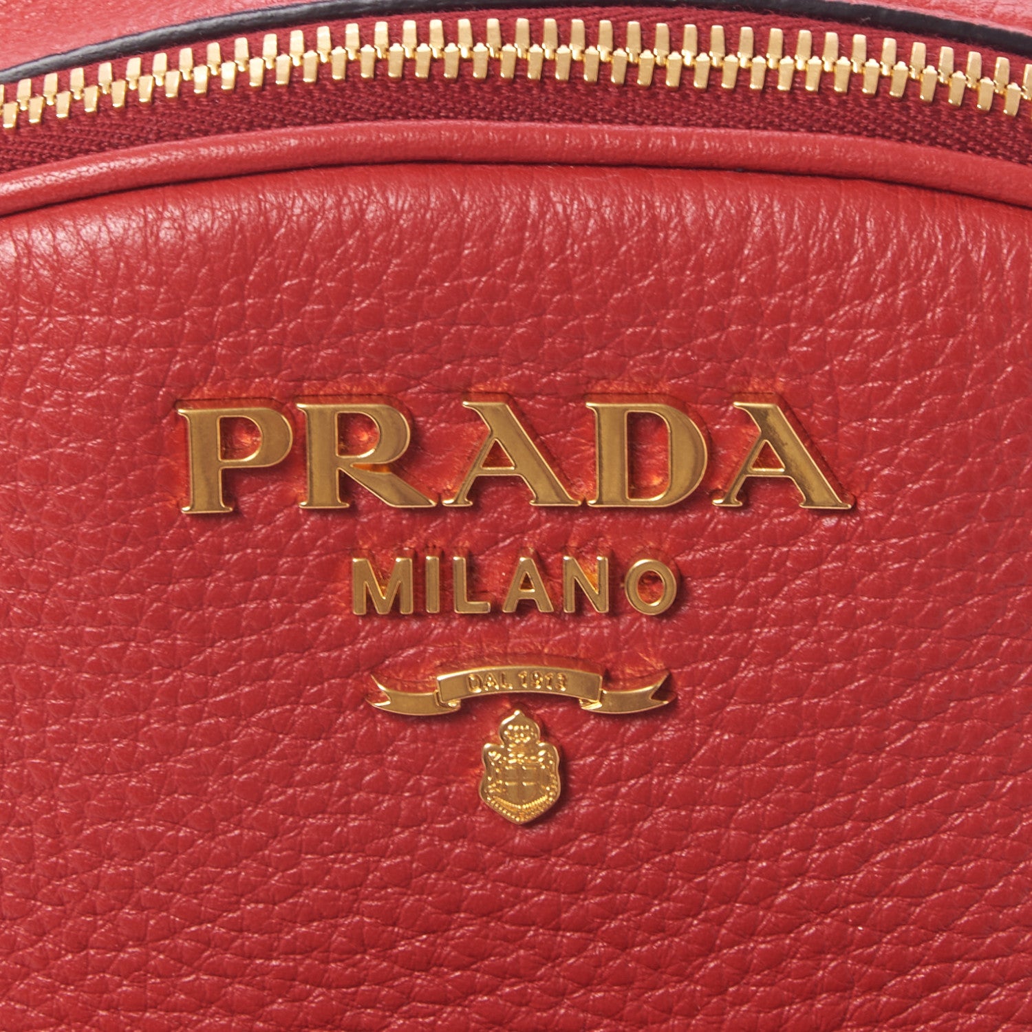 Prada Vitello Daino Zip Backpack Rosso 7 of 8