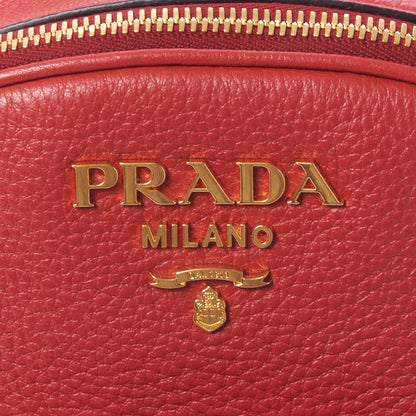 Prada Vitello Daino Zip Backpack Rosso 7 of 8