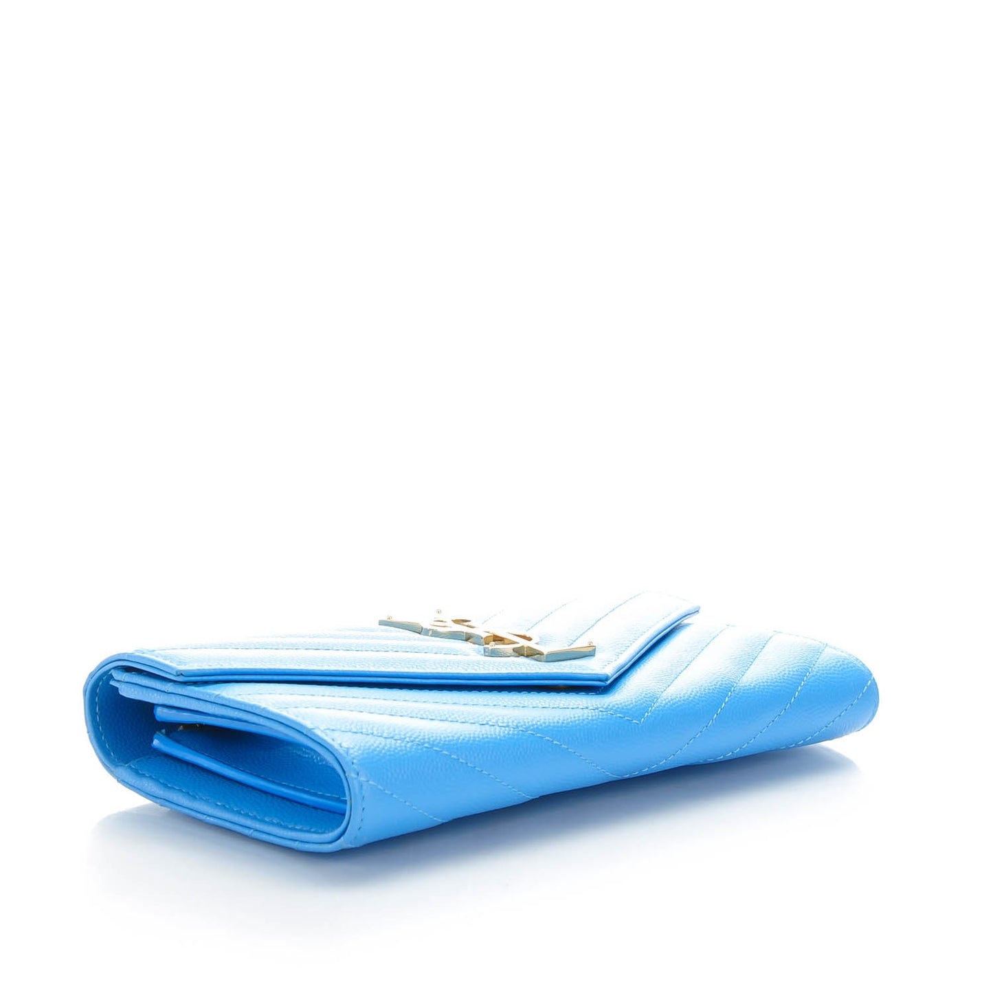Grain de Poudre Matelasse Chevron Monogram Wallet Light Blue