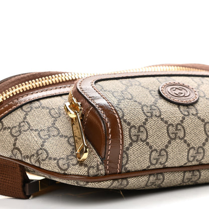 Gucci GG Supreme Monogram Textured Calfskin Retro Interlocking G Belt Bag Beige Ebony Brown Sugar 8 of 9