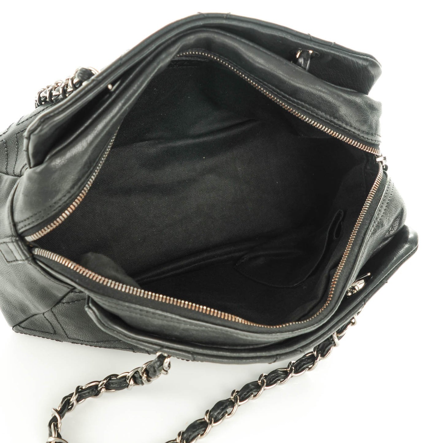 Calfskin Small Diamond Stitch Tote Black
