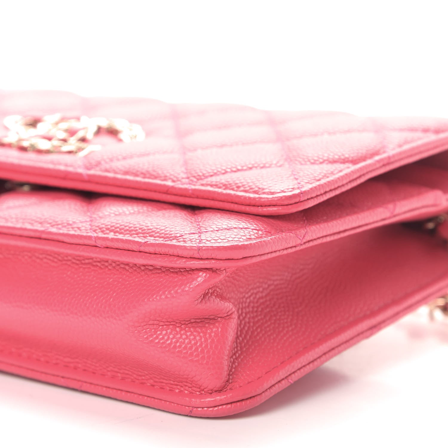 Chanel Caviar Quilted French New Wave Chain CC Wallet On Chain WOC Pink 13 of 27