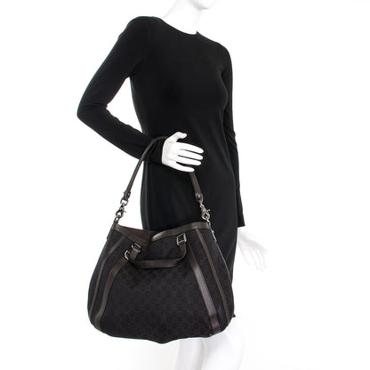 Gucci Monogram Medium Abbey Convertible Tote Dark Brown 2 of 10
