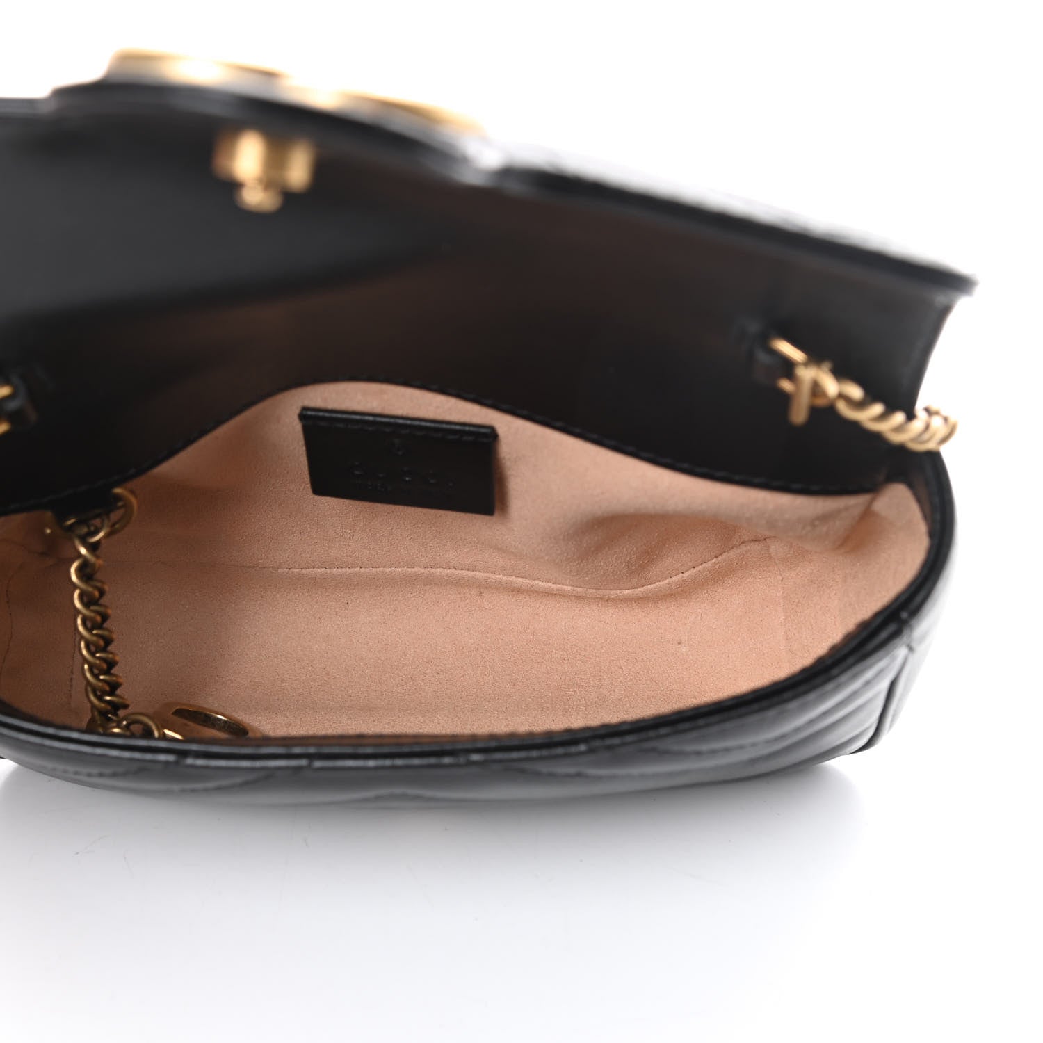 Gucci Calfskin Matelasse Super Mini GG Marmont Shoulder Bag Black 5 of 11