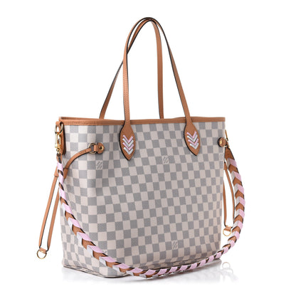 Louis Vuitton Damier Azur Braided Neverfull MM Pink 2 of 4