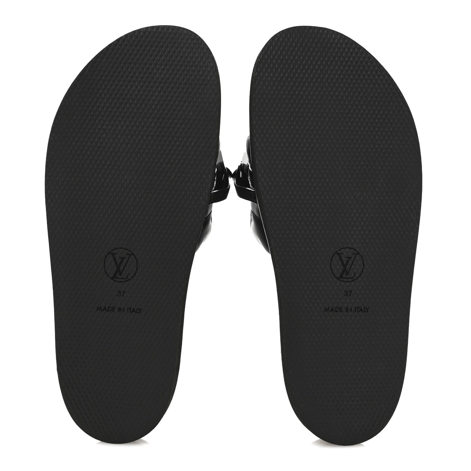 Louis Vuitton Calfskin Embossed Monogram Sunset Flat Comfort Mule 37 Black 6 of 12