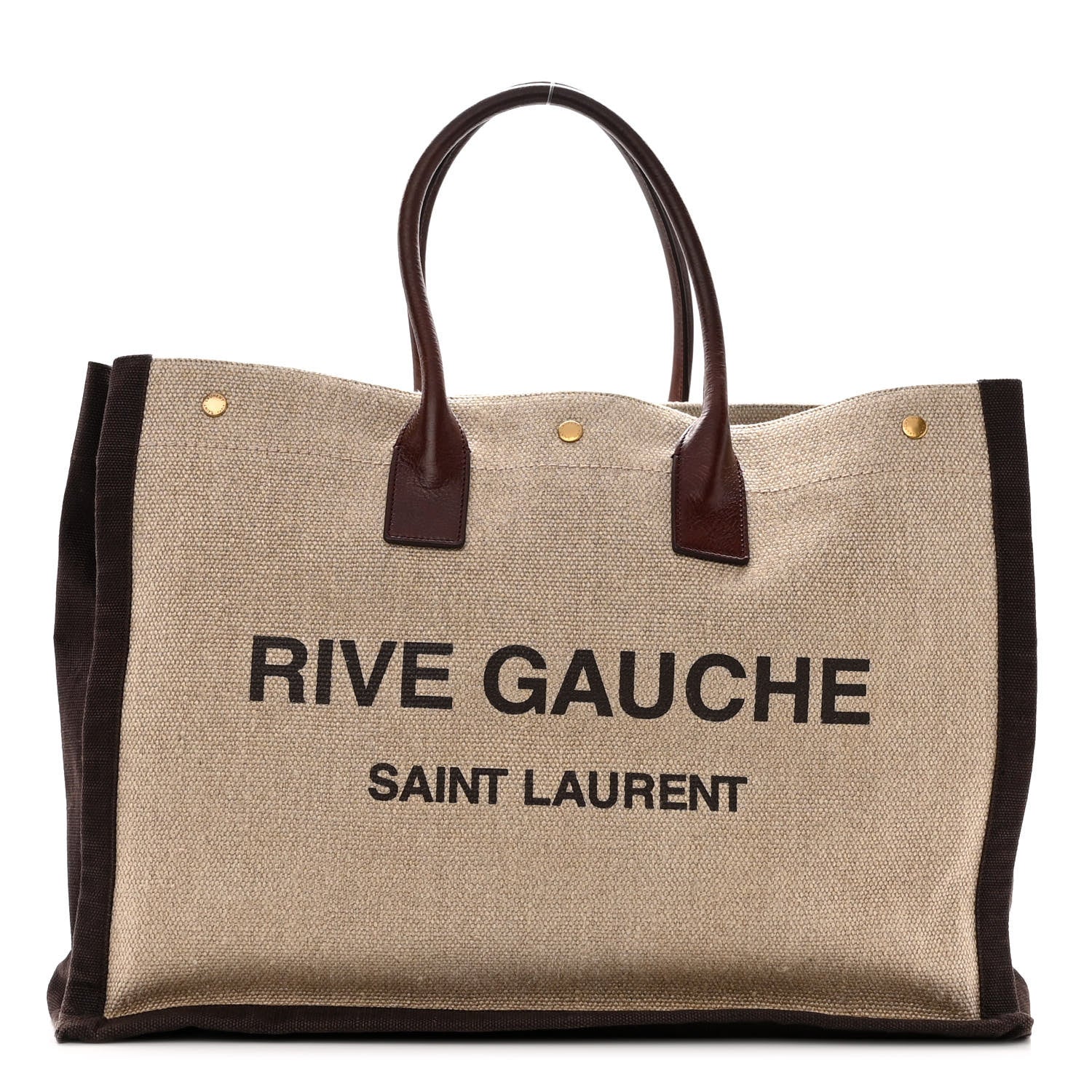 Saint Laurent Linen Calfskin Rive Gauche Tote Natural 1 of 11
