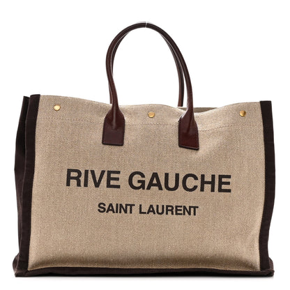 Saint Laurent Linen Calfskin Rive Gauche Tote Natural 1 of 11