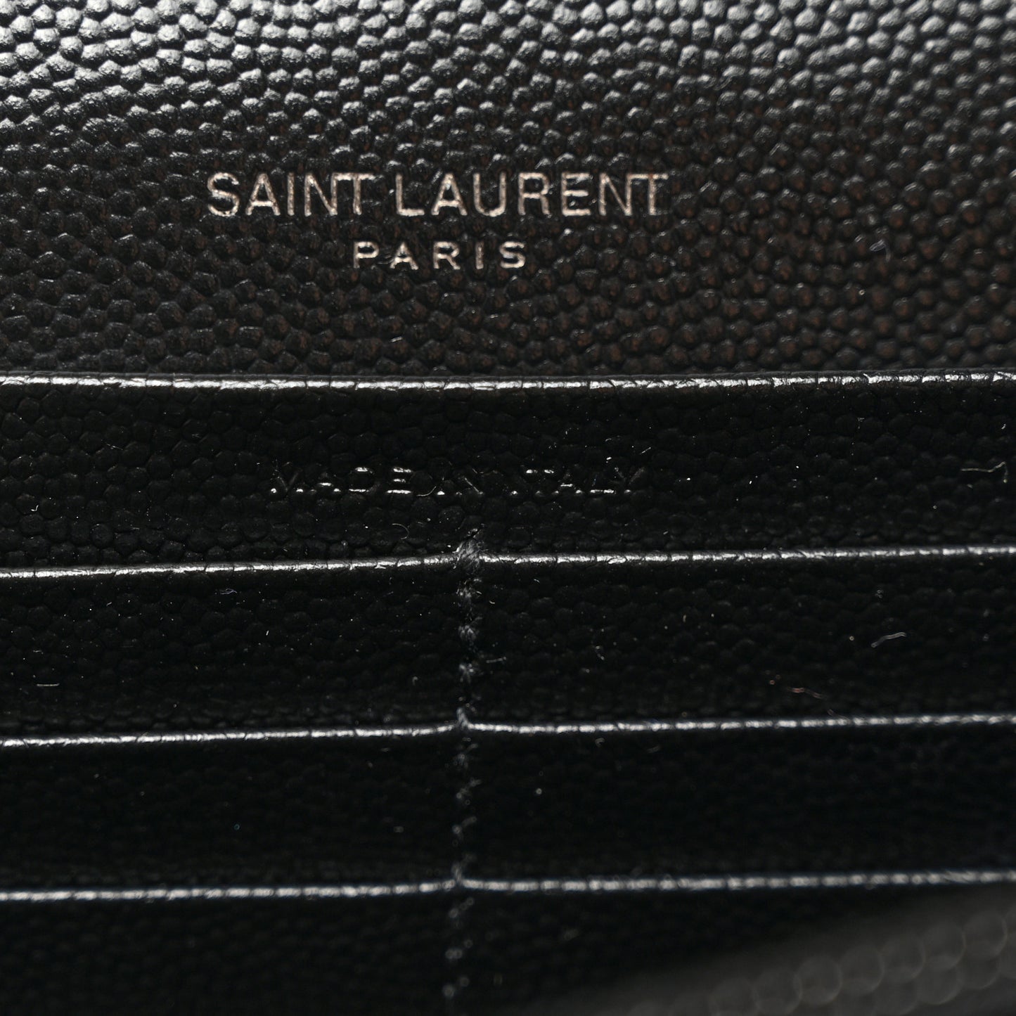 Grain De Poudre Matelasse Chevron Monogram Monochrome Envelope Chain Wallet Black