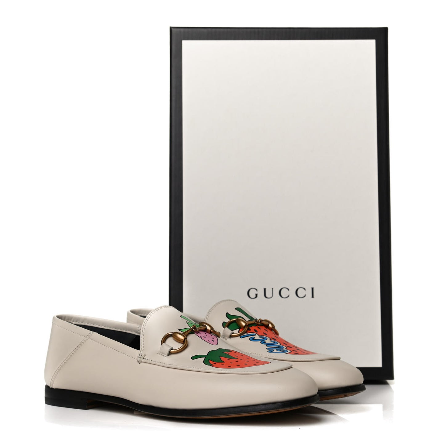 Calfskin Taste Strawberry Womens Brixton Horsebit Loafers 35.5 Ivory Red