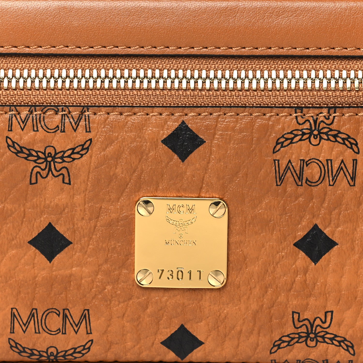 MCM Visetos Vanity Case Cognac 7 of 9