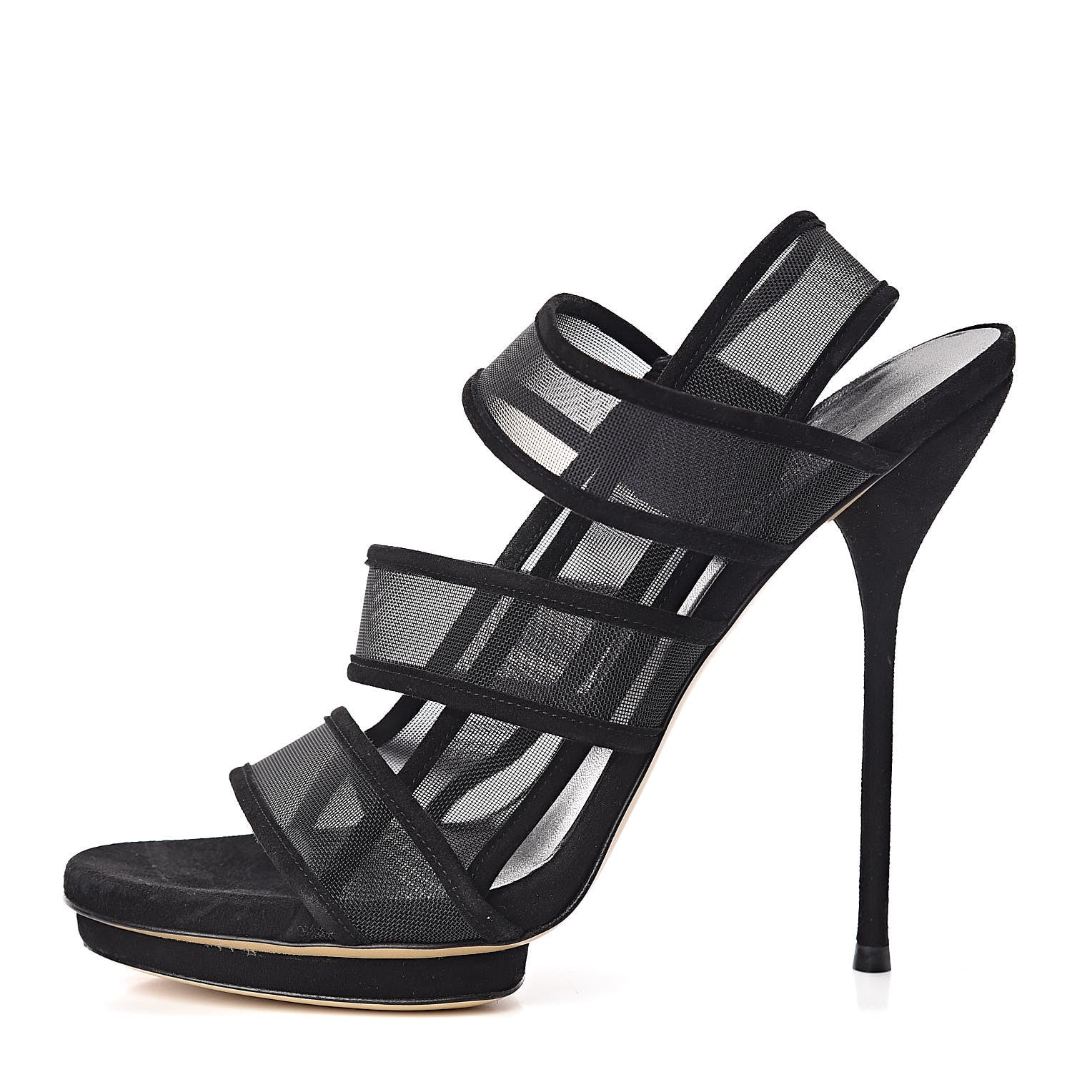 Gucci Kid Scamosciato Mesh Bette Sandals 37.5 Black 1 of 9
