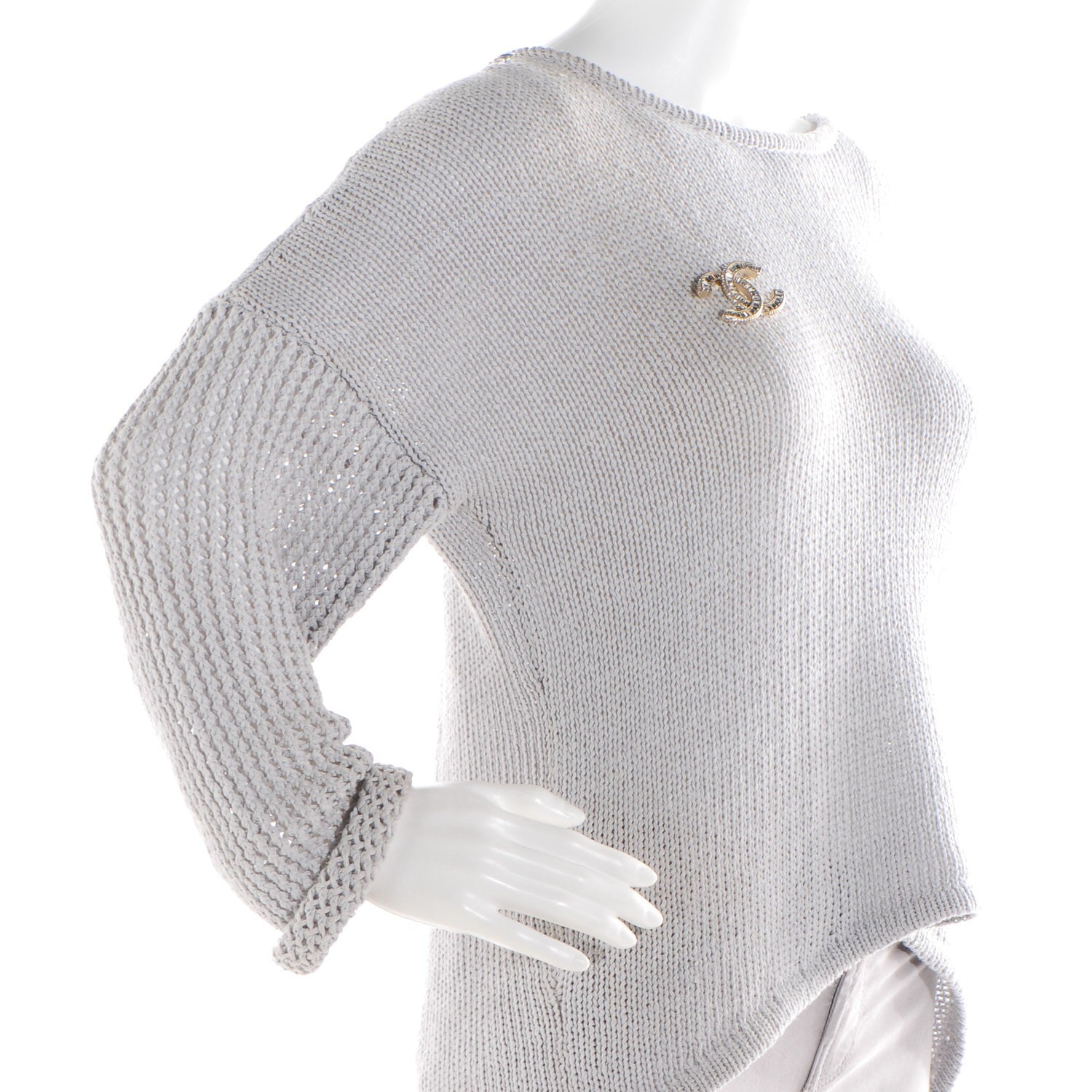Chanel Baguette Crystal CC Brooch Gold 2 of 3