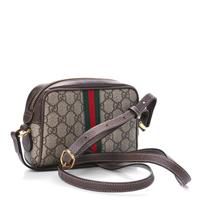 Gucci GG Supreme Monogram Web Mini Ophidia Shoulder Bag Brown 3 of 10