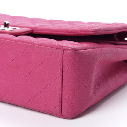 Chanel Iridescent Caviar Quilted Maxi Double Flap Hot Pink 7 of 13