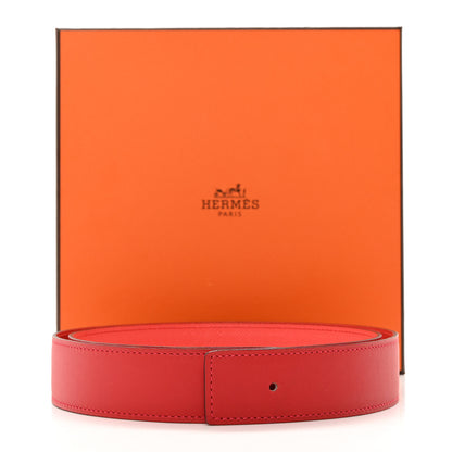 Hermes Swift Epsom 32mm Belt Strap 90 Vermilion Rose Jaipur 9 of 9