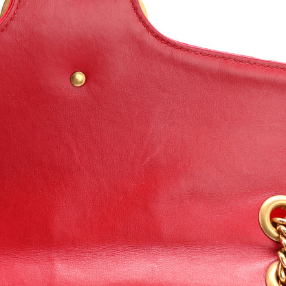 Gucci Velvet Matelasse Medium GG Marmont Shoulder Bag Hibiscus Red 13 of 14