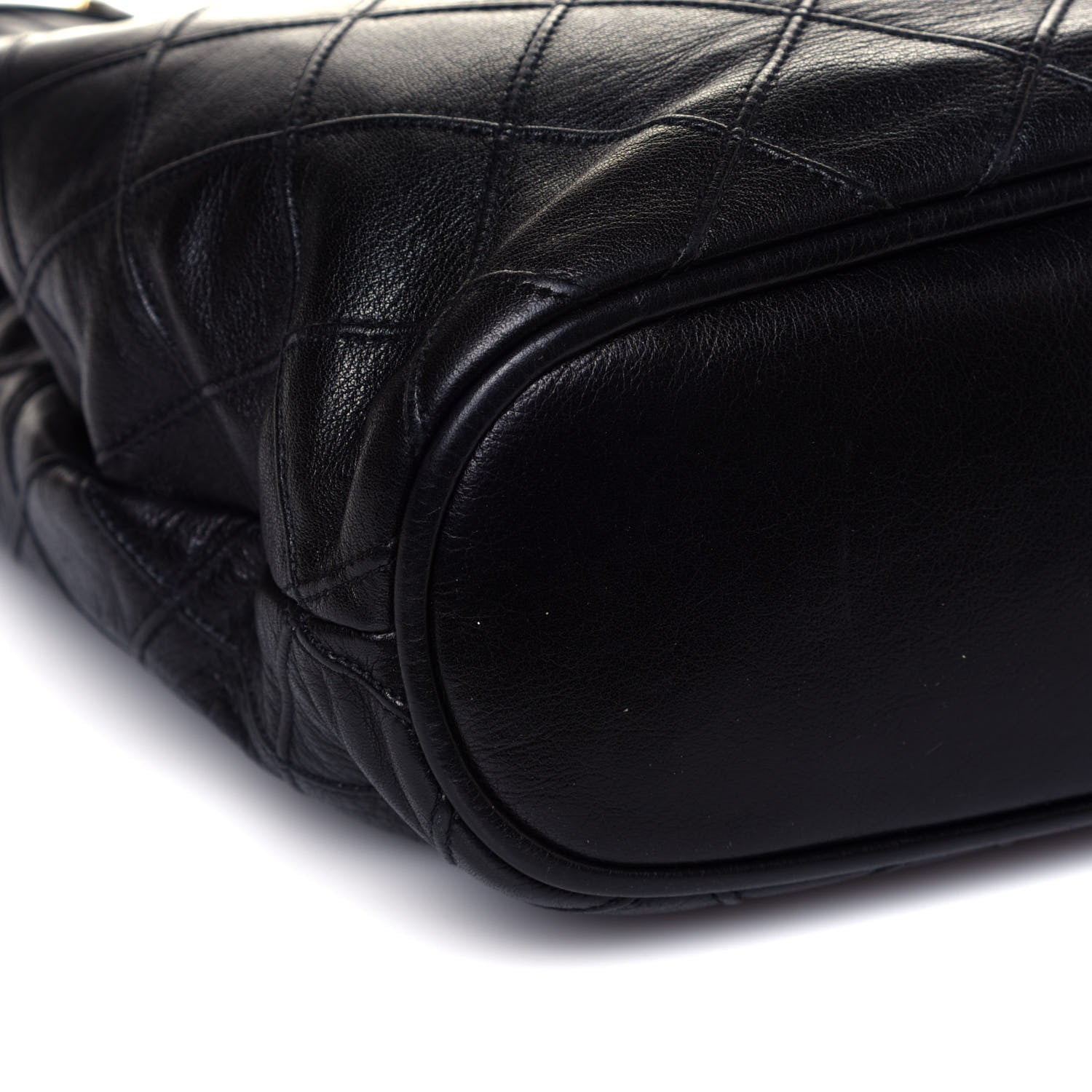 Chanel Lambskin Stitched Shopper Tote Black 15 of 21