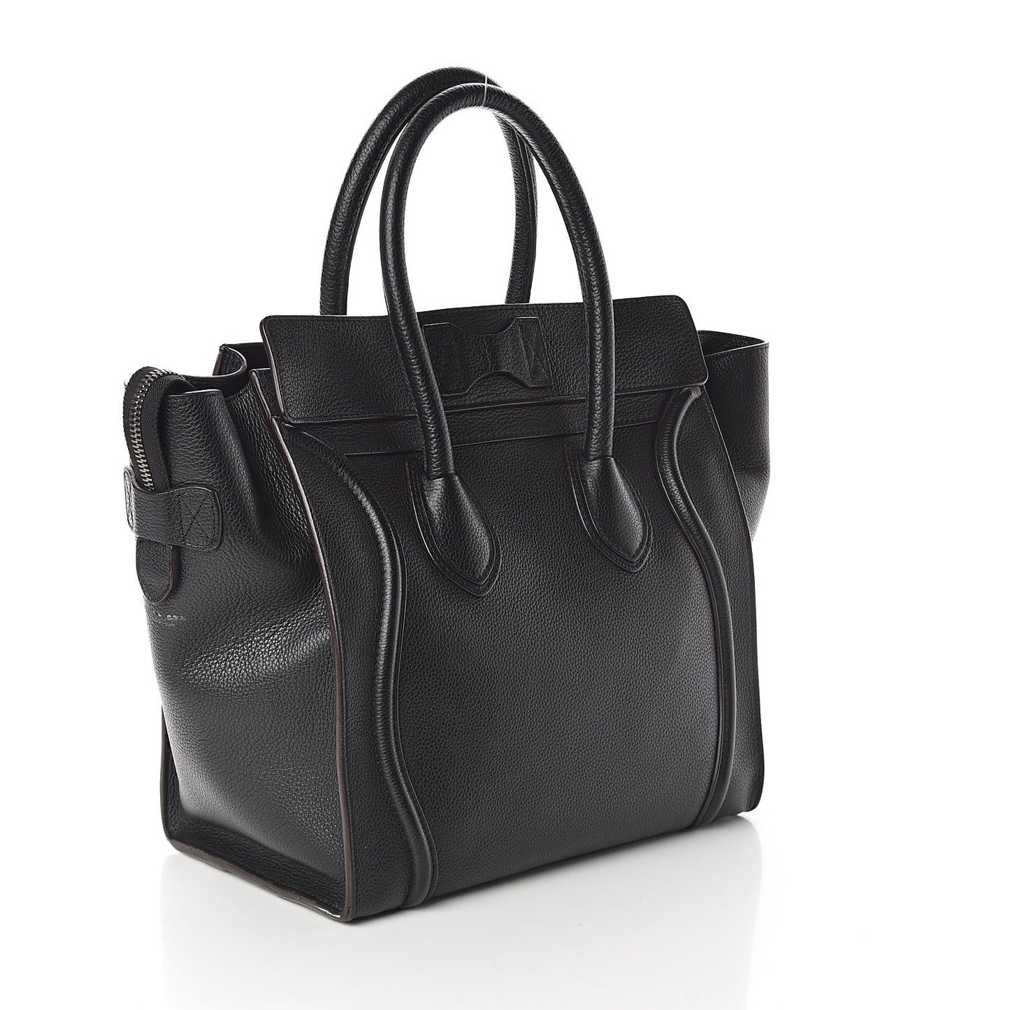 Drummed Calfskin Mini Luggage Black