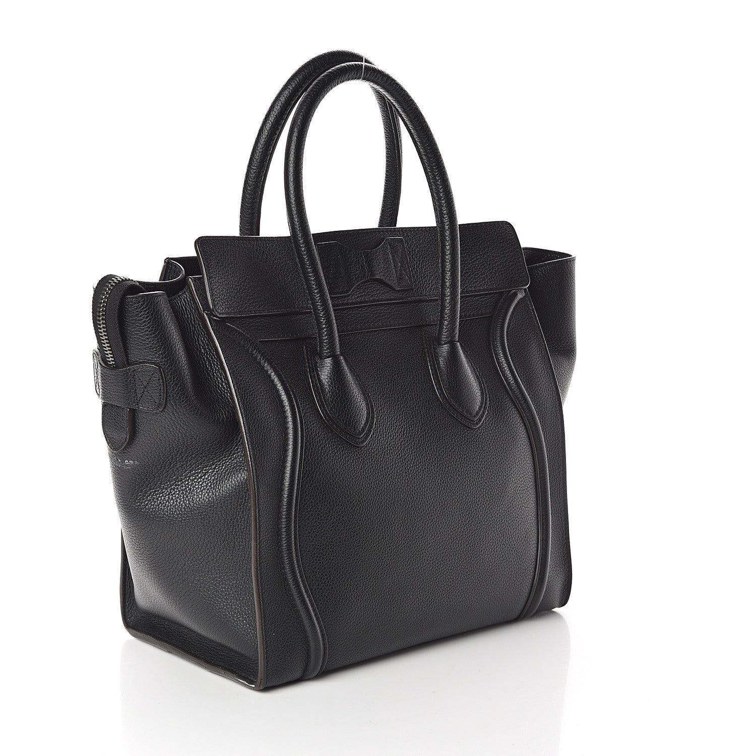 Celine Drummed Calfskin Mini Luggage Black 2 of 9
