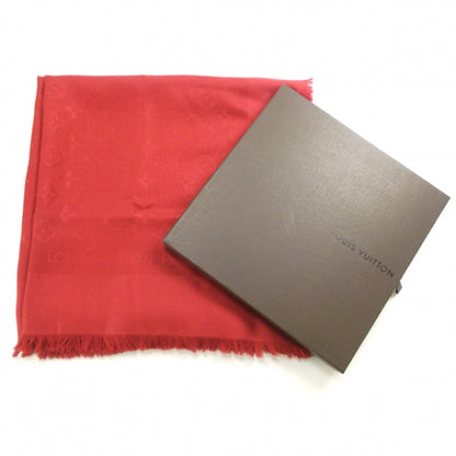Louis Vuitton Wool Silk Monogram Shawl Rouge 3 of 7