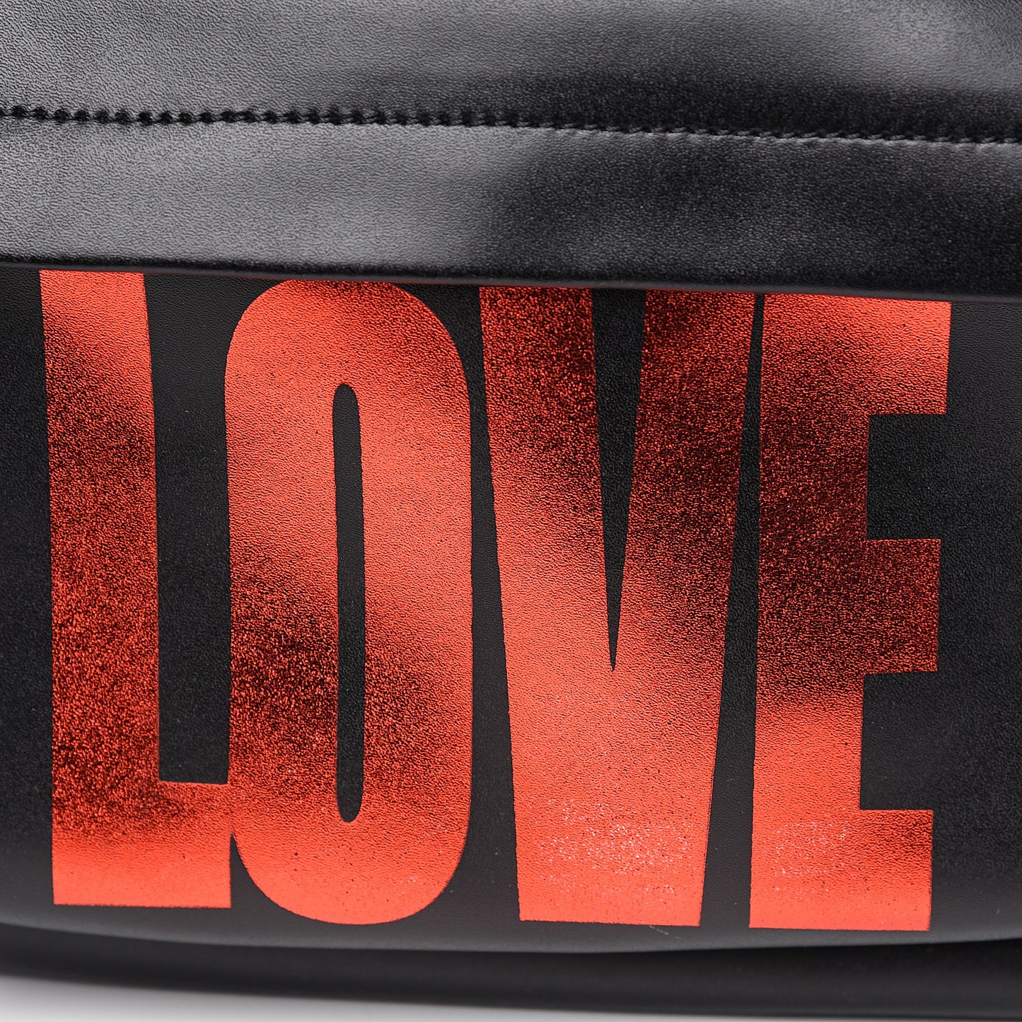 Calfskin Love Print Backpack Black