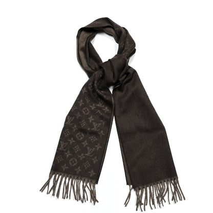 Louis Vuitton Cashmere Wool Monogram Gradient Scarf Noisette 1 of 4