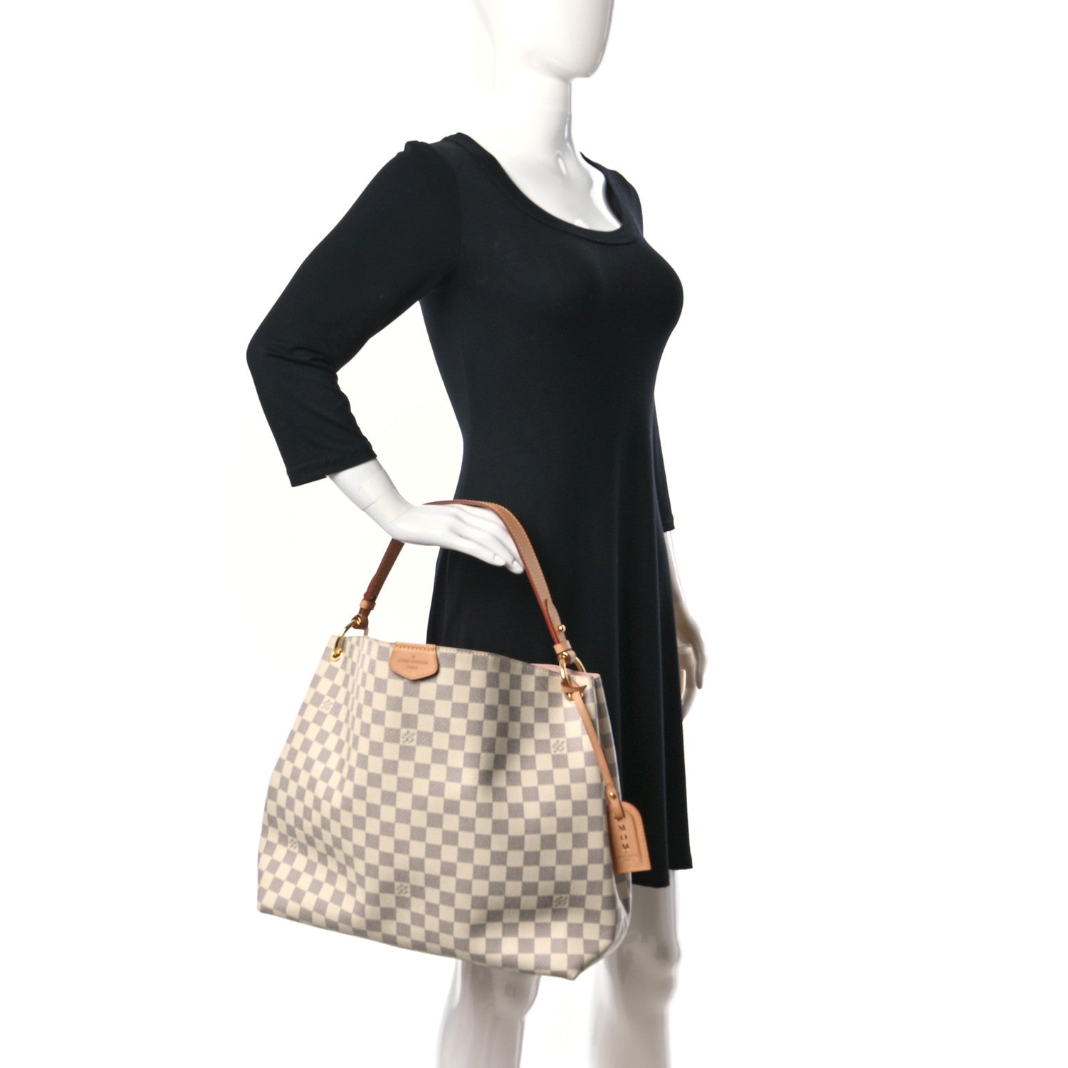 Louis Vuitton Damier Azur Graceful MM Rose Ballerine 2 of 9