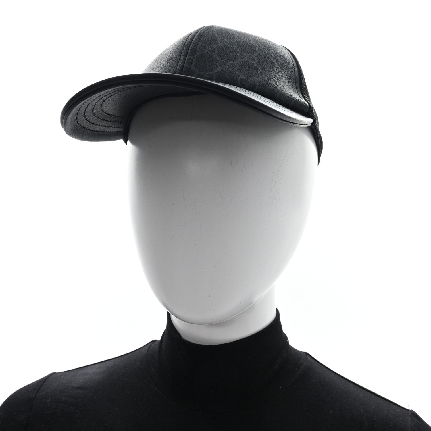 Gucci GG Supreme Monogram Baseball Hat M 58 Black 1861359