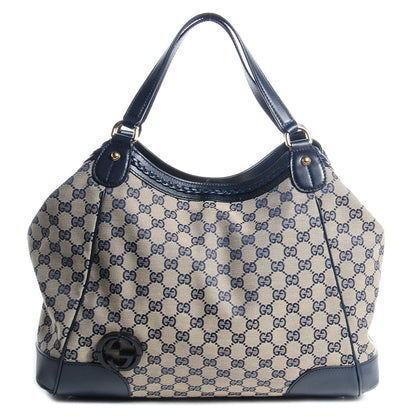 Gucci Monogram Medium Brick Lane Tote Navy 1 of 7