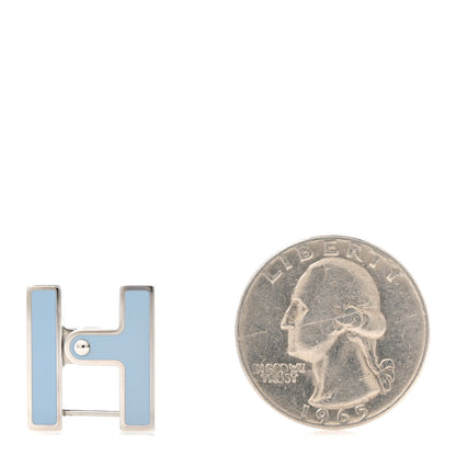 Hermes Palladium Habascule Single Earring Bleu Lin 2 of 4