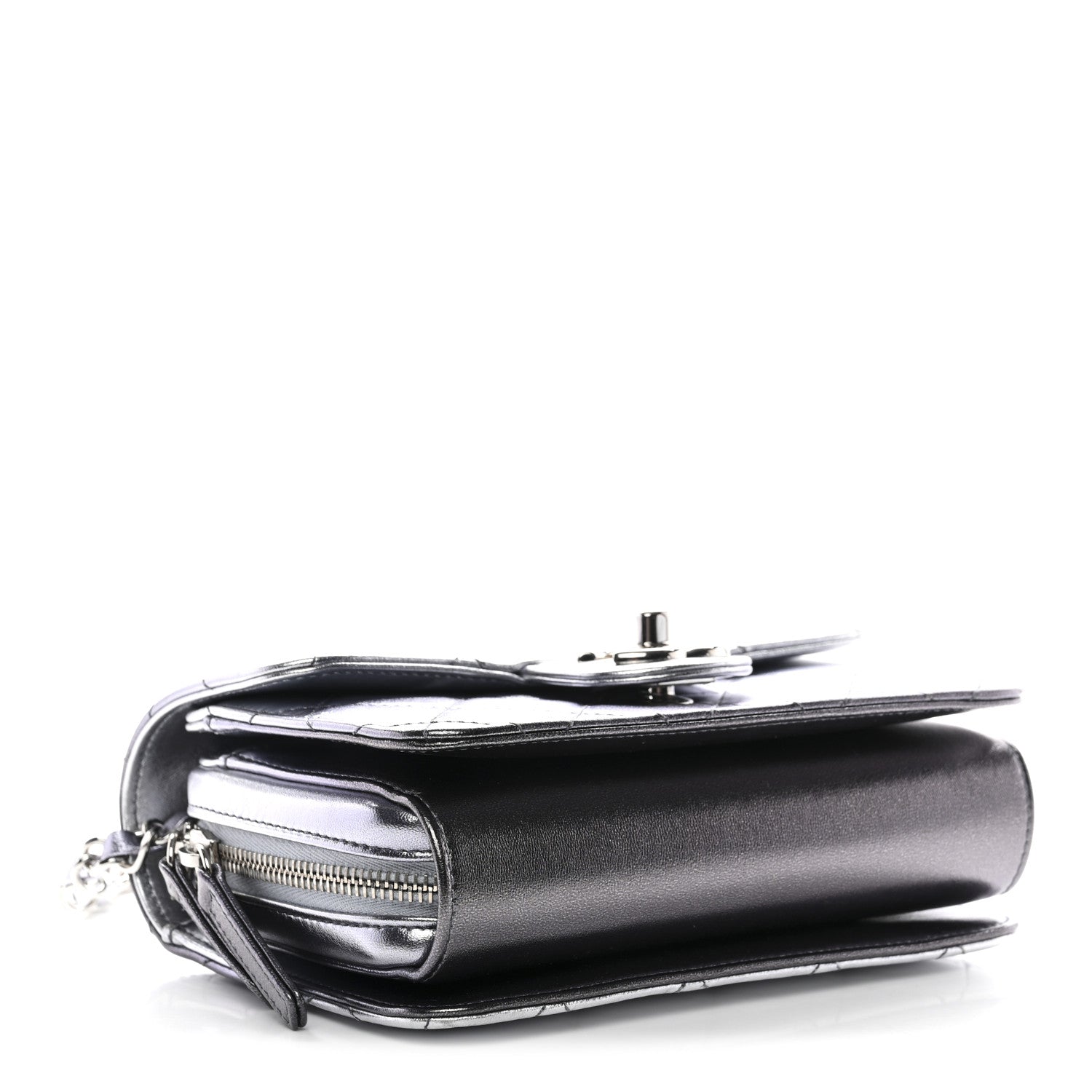 Chanel Metallic Lambskin Like A Wallet Flap Silvery Black 5 of 11