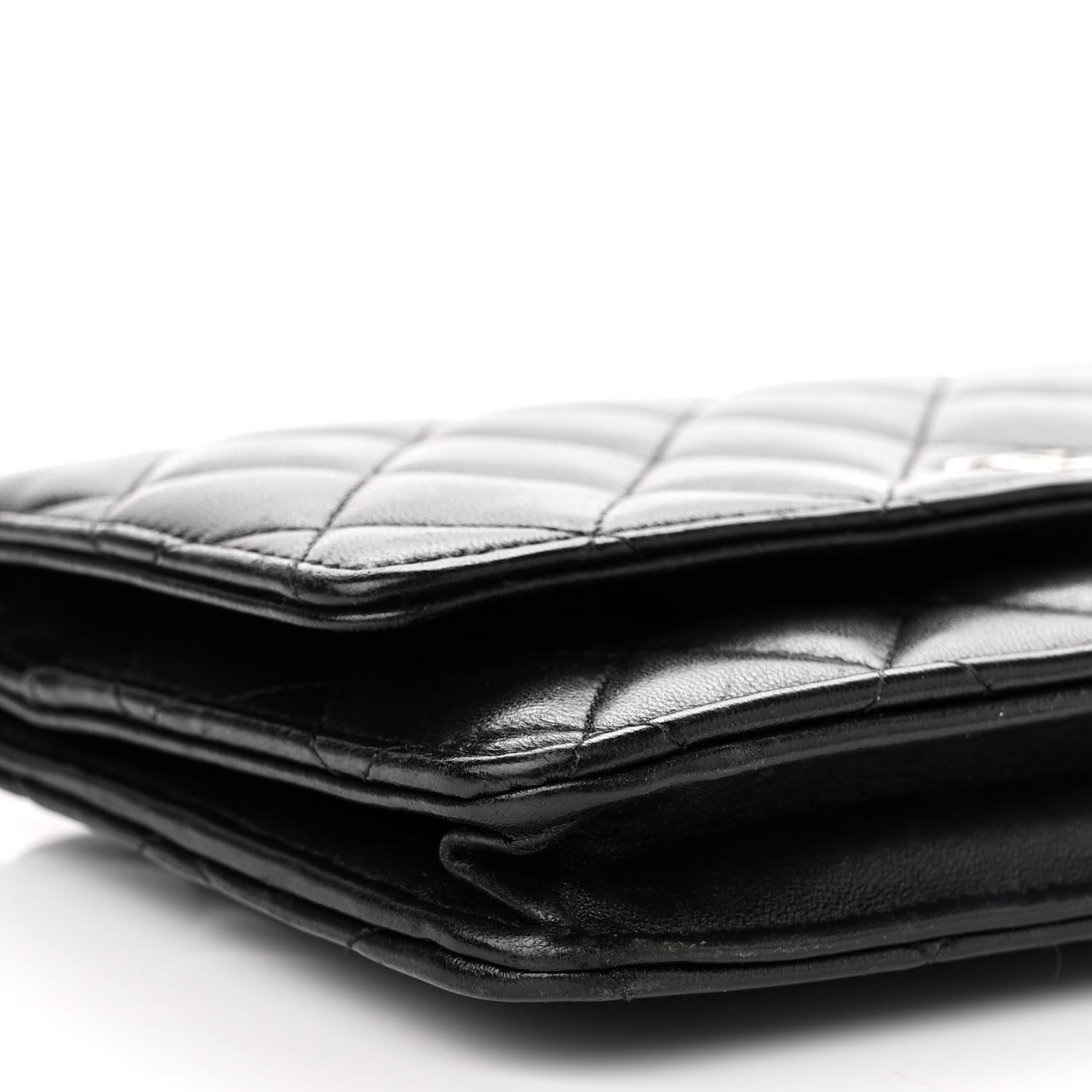 Chanel Lambskin Quilted Wallet On Chain WOC Black 10 of 15