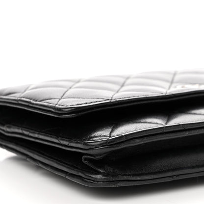 Chanel Lambskin Quilted Wallet On Chain WOC Black 10 of 15