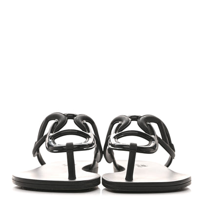 Hermes Rubber Womens Egerie Sandals 38 Black 3 of 10