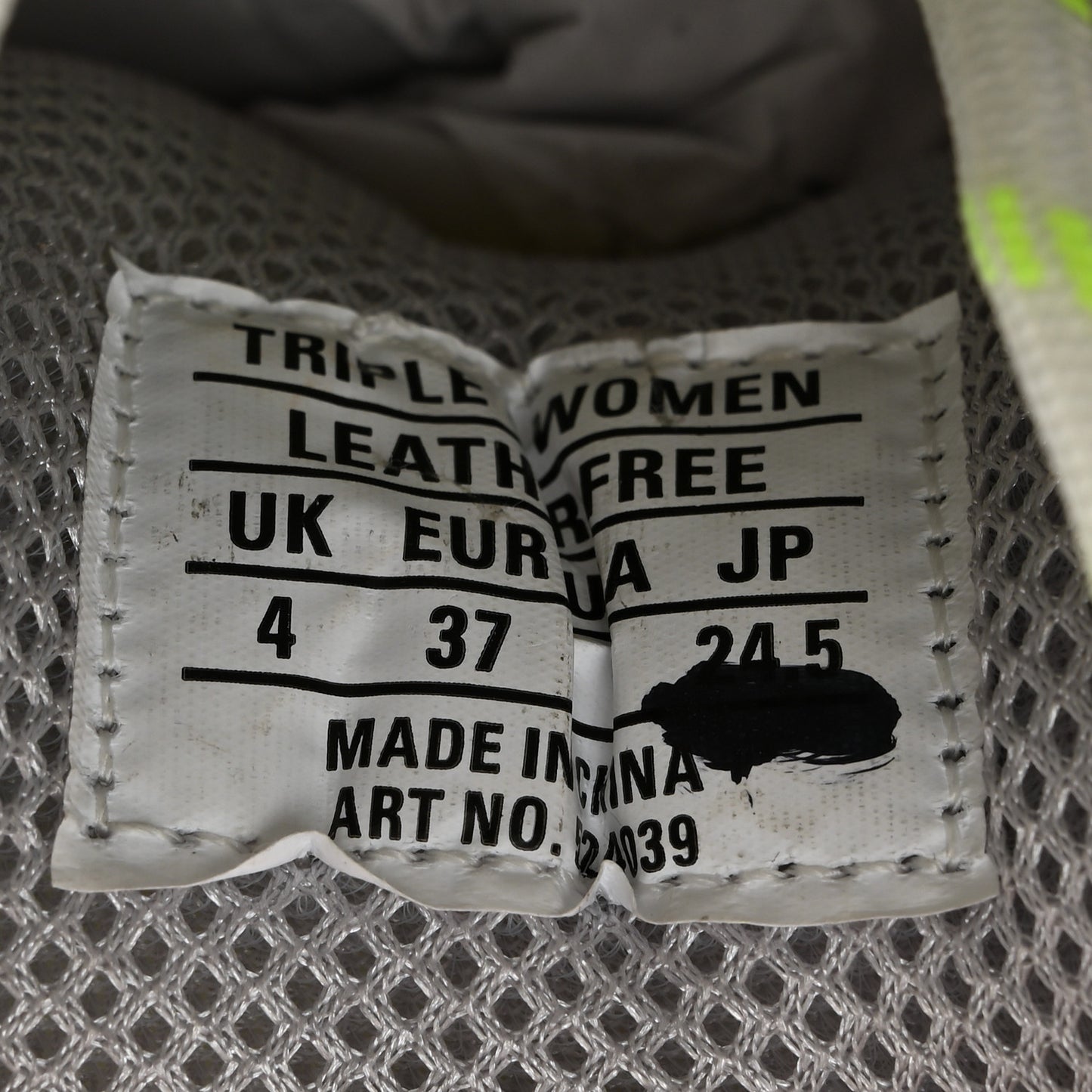 Fabric Mesh Womens Triple S Sneakers 37 Fluo Yellow White Grey