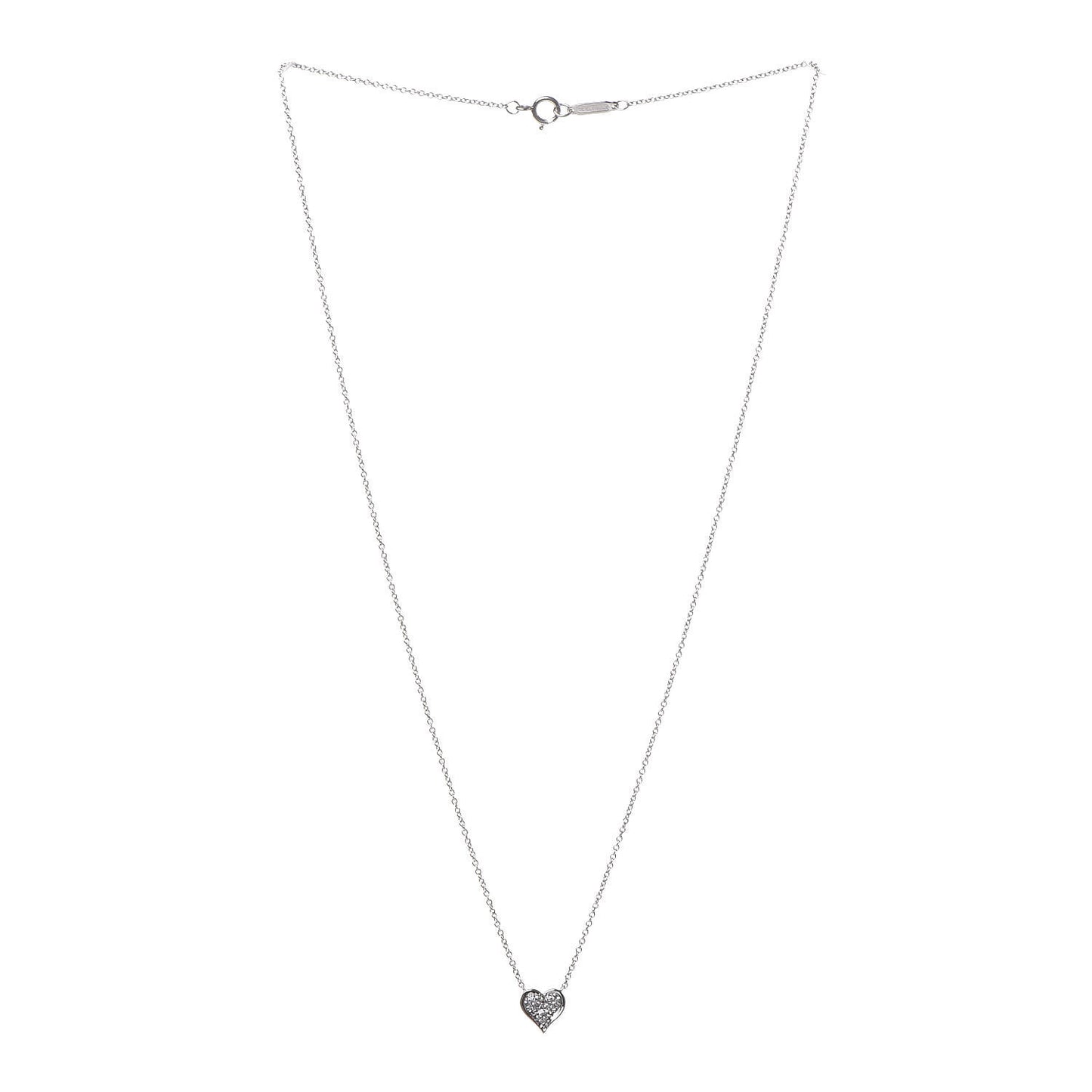 Platinum Diamond Heart Pendant Necklace