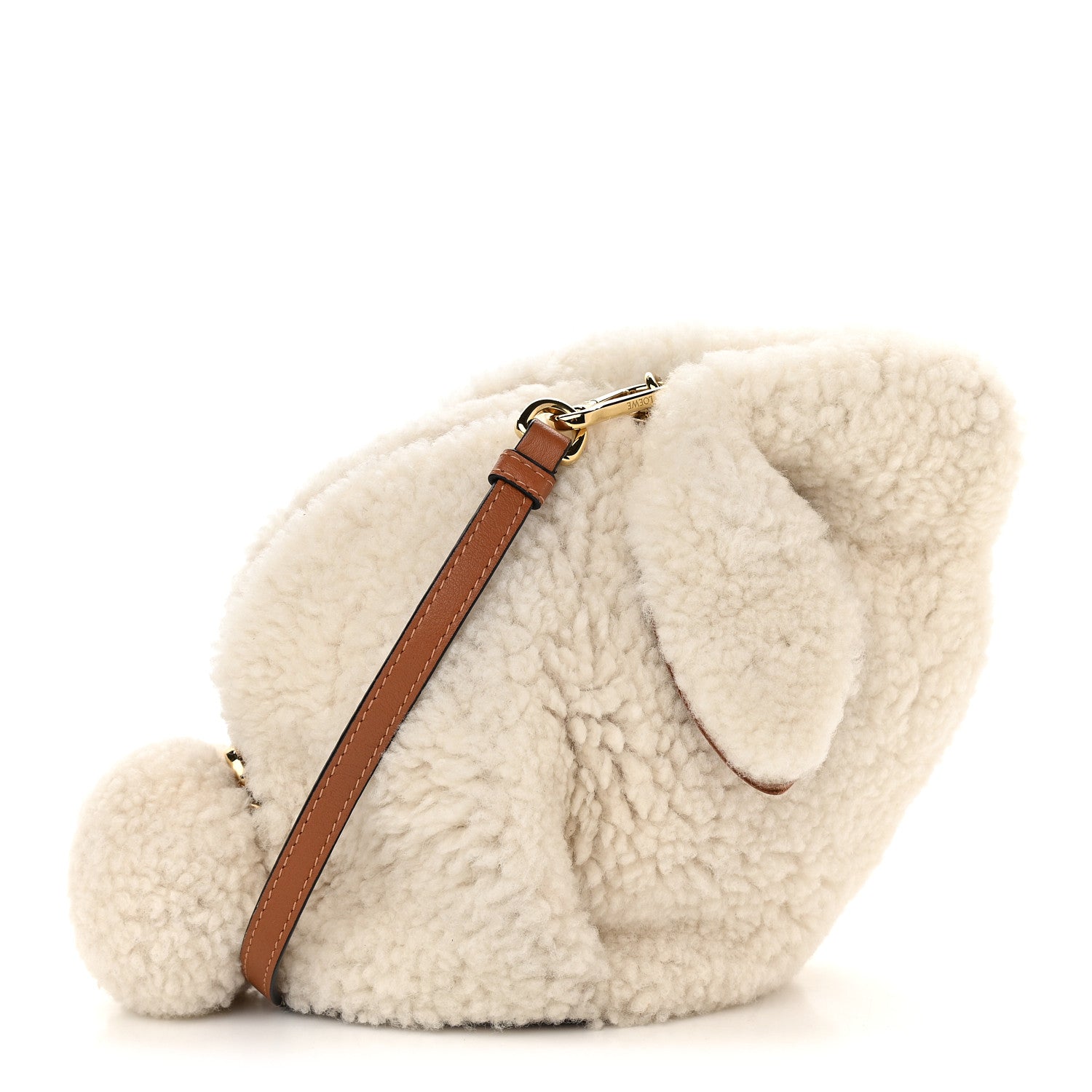 Loewe Shearling Mini Bunny Crossbody Bag Natural 1 of 8